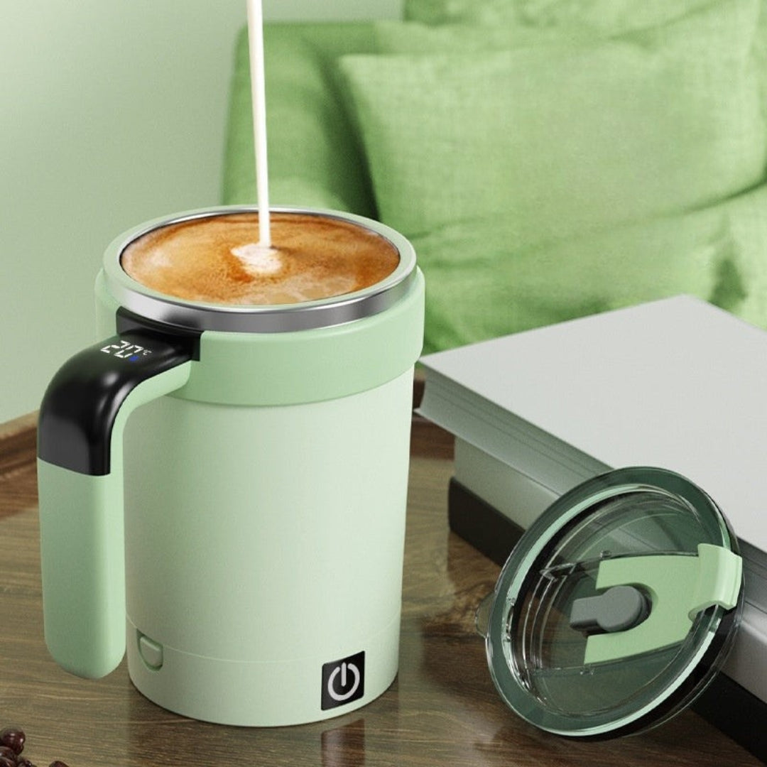 Smart Stirring Mug with Temperature Control – USB Rechargeable, BPA-Free, Leak-Resistant Design