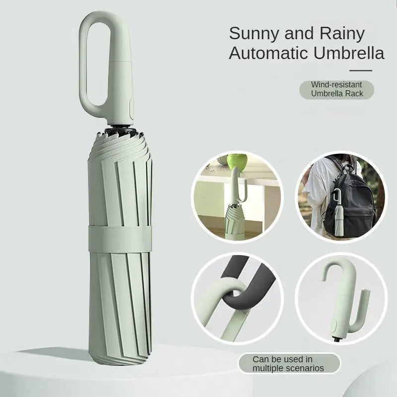 Compact Umbrella with Ring Grip – Automatic Folding Design