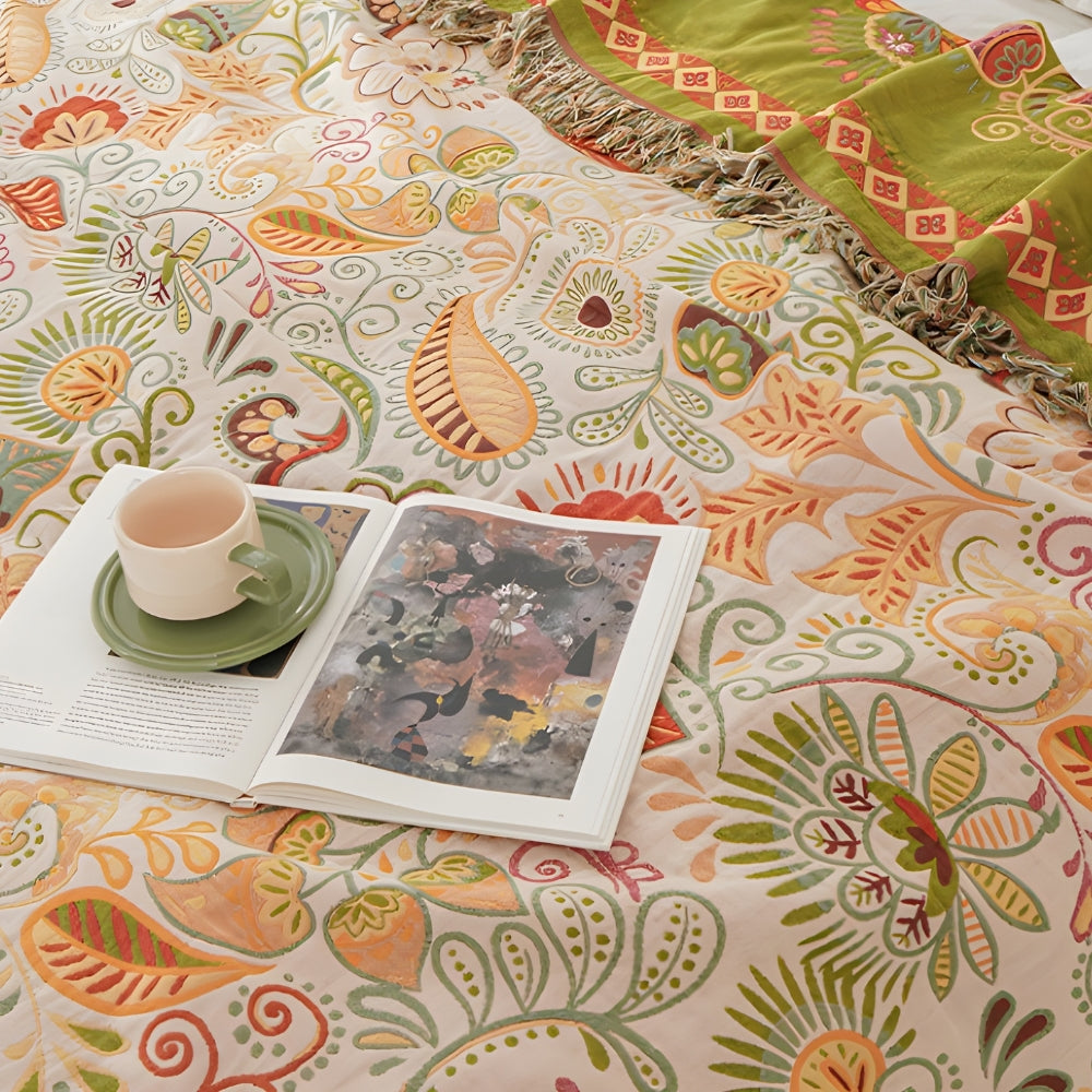 Chic Reversible Cotton Gauze Throw Blanket for Cozy Living