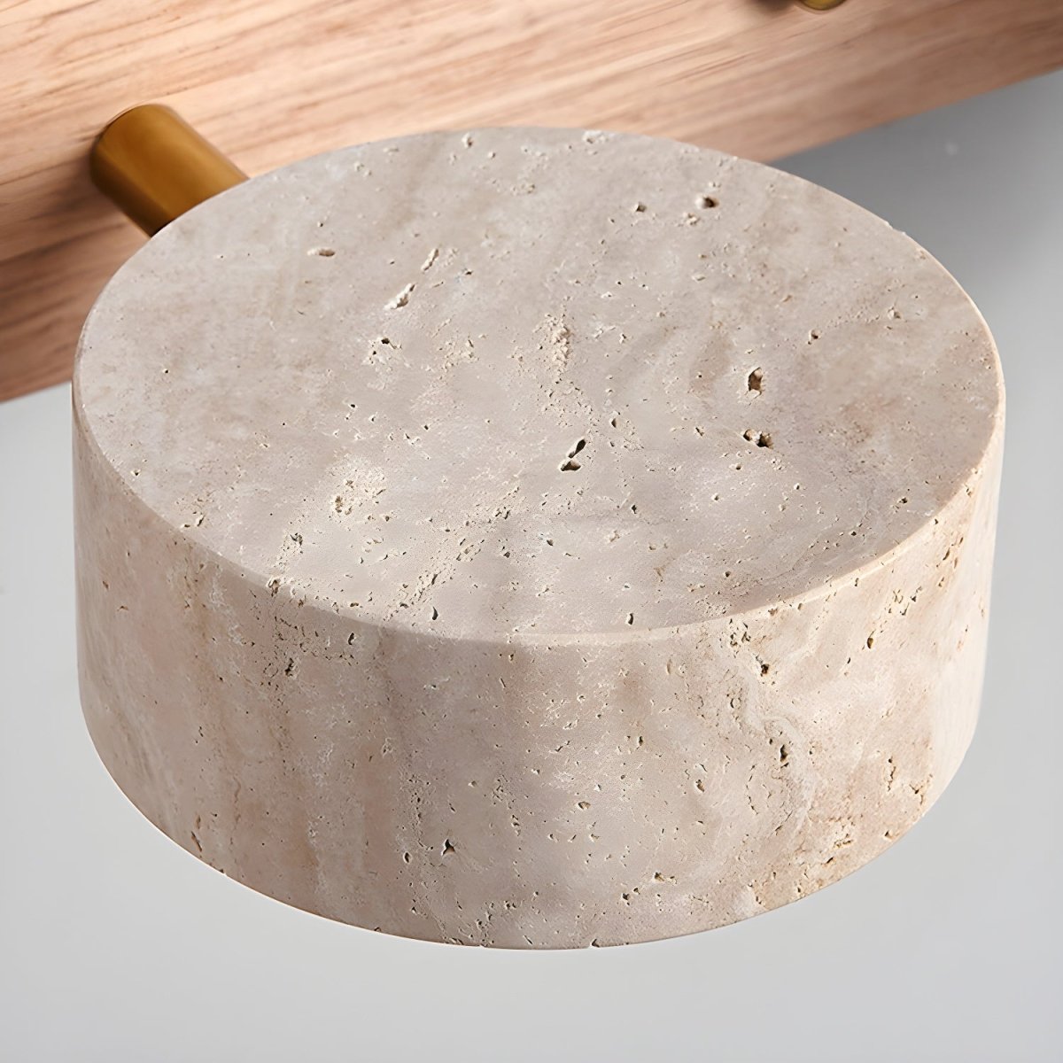 LuxeGlow - Contemporary LED Wall Light with Natural Stone and Wood