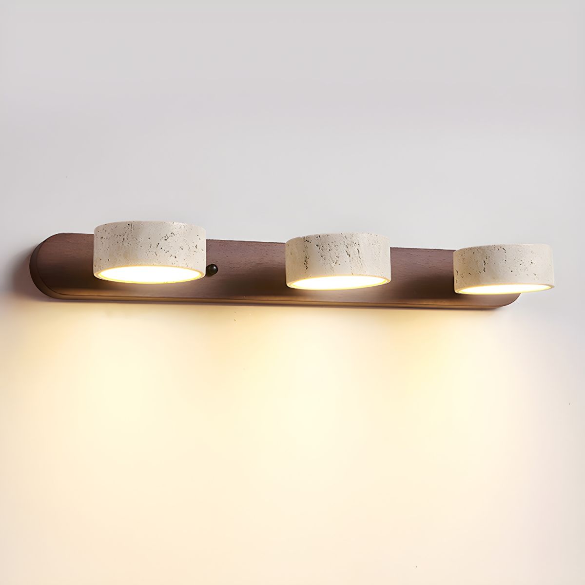 LuxeGlow - Contemporary LED Wall Light with Natural Stone and Wood