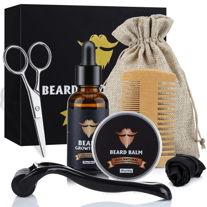 Beard Growth Set Featuring Microneedling for Enhanced Beard Thickness