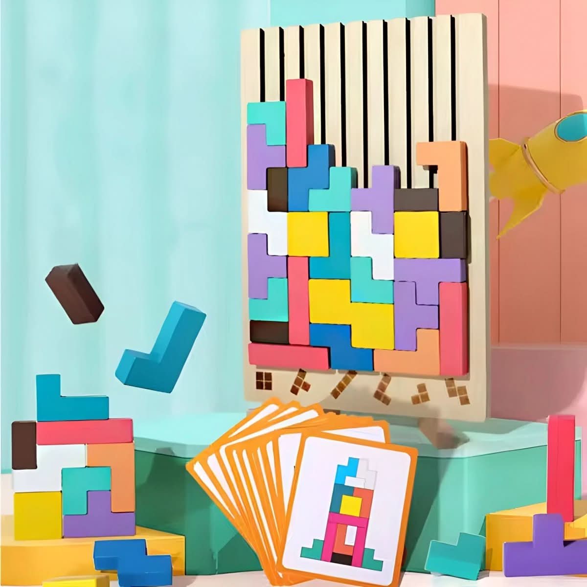 Wooden Stacking Puzzle for Imaginative Play and Skill Development