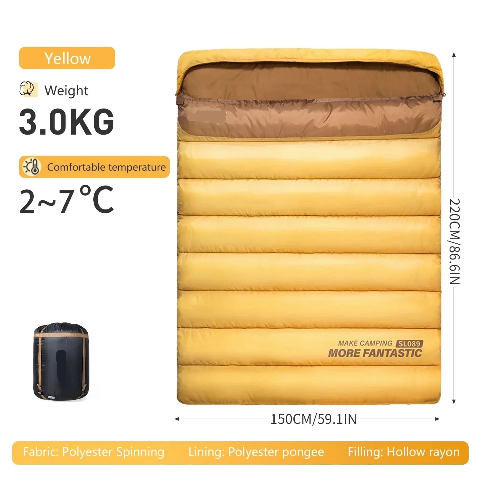Double Sleeping Bag for Two – COZYSLEEP DUO