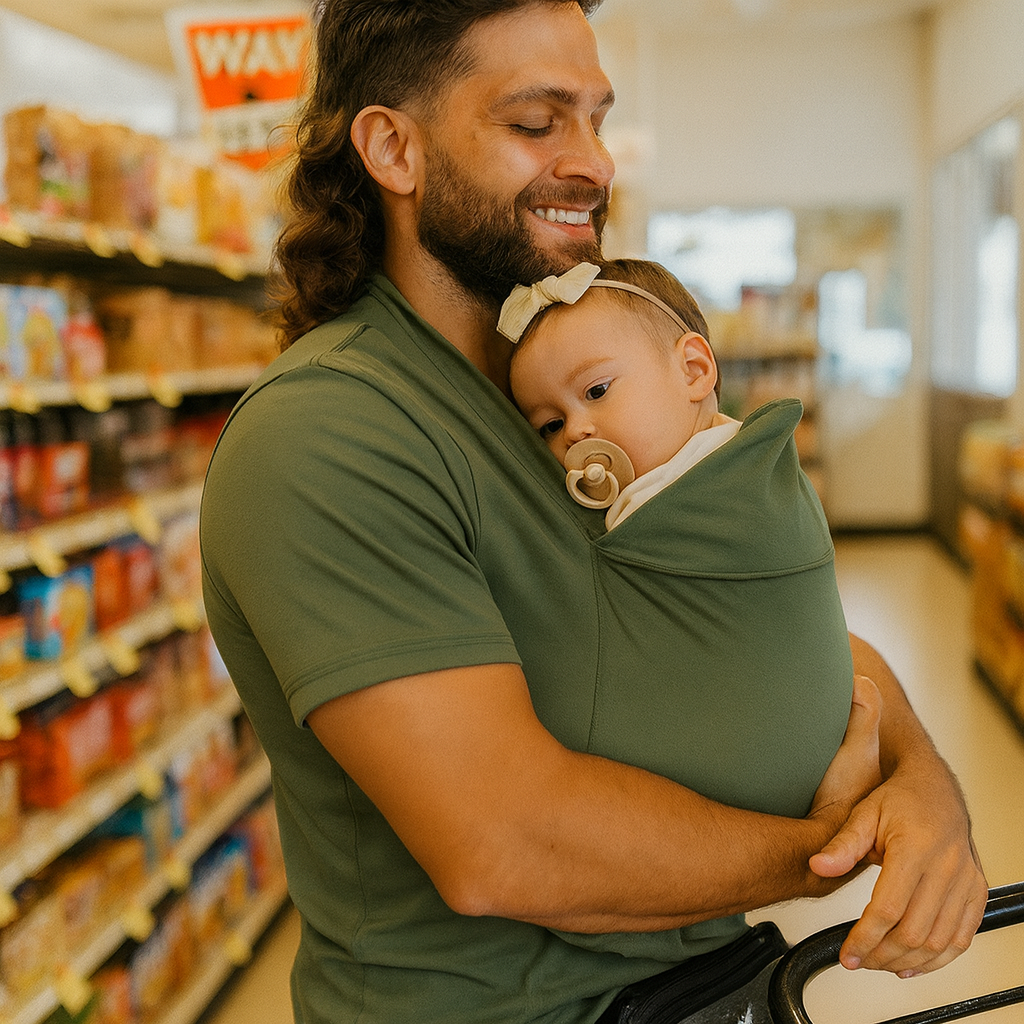 Baby Carrier Shirt | Hands-Free Baby Bonding | Stretchy Kangaroo Wrap Shirt