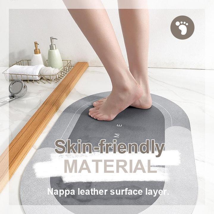Quick-Drying Bath Mat | Highly Absorbent Microfiber | Non-Slip | Aqua Soft