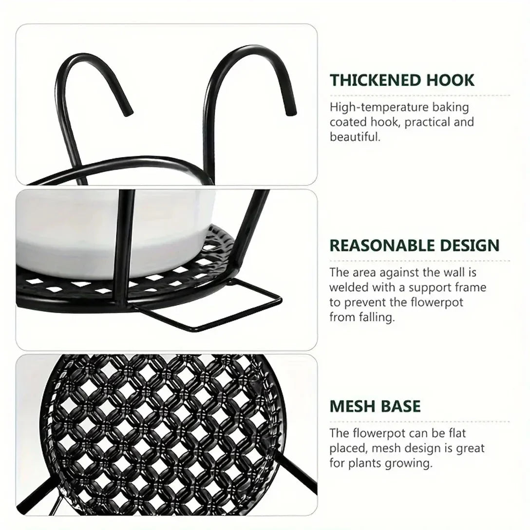 Space-Saving Balcony Pot Holder | Open Drainage Base for Railings