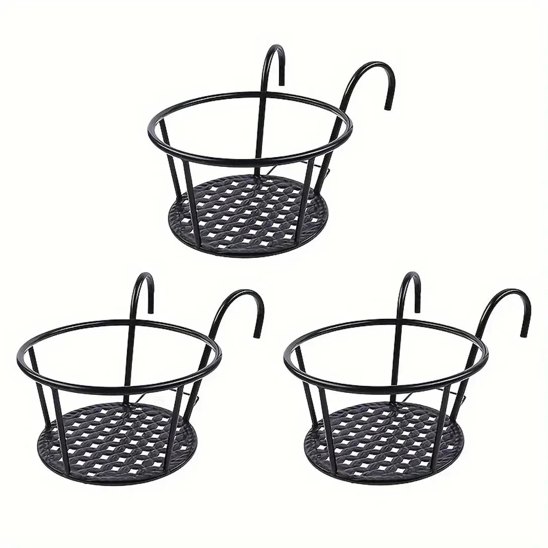 Space-Saving Balcony Pot Holder | Open Drainage Base for Railings
