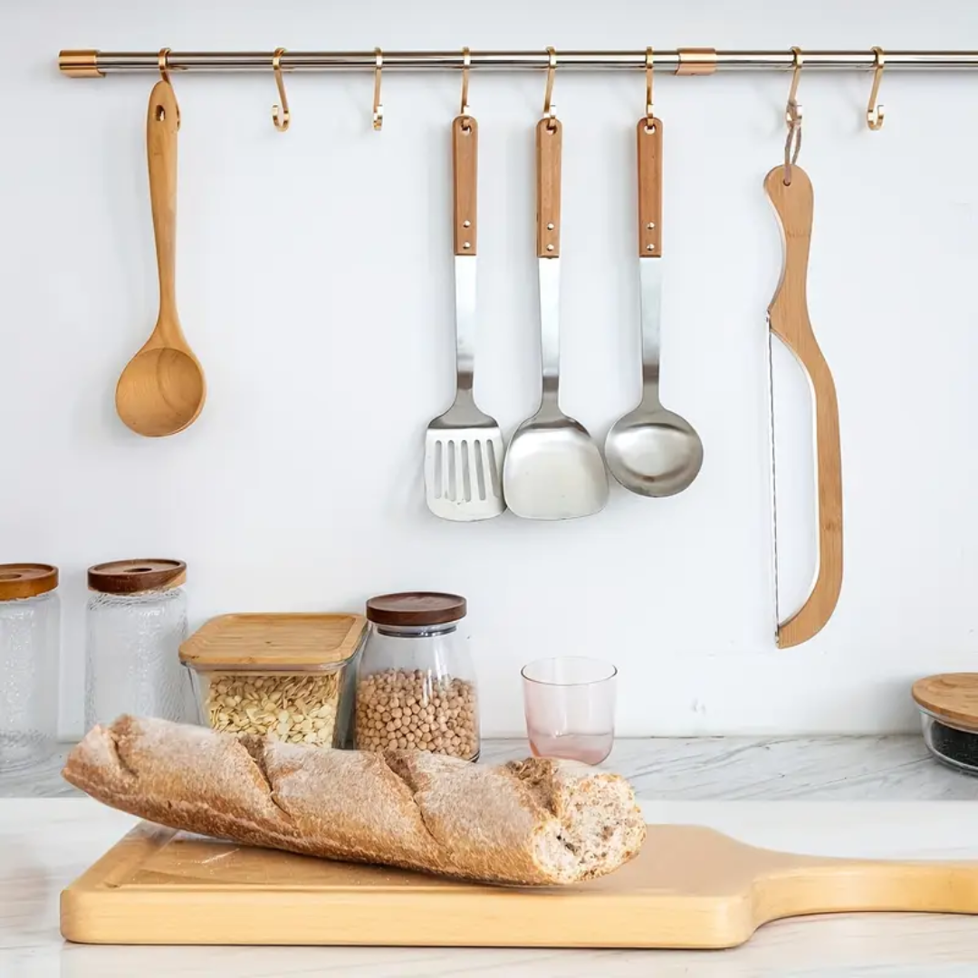 Precision Bread Slicer with Bamboo Grip for Effortless Cutting
