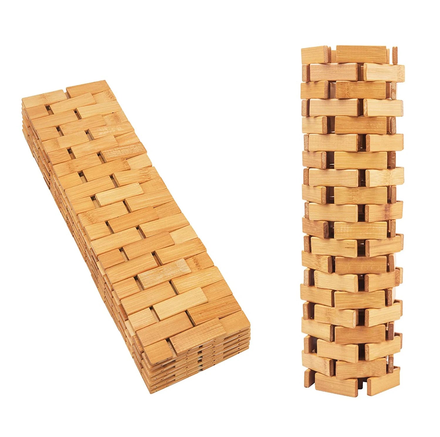 Natural Bamboo Bath Mat with Foldable Design for Stability