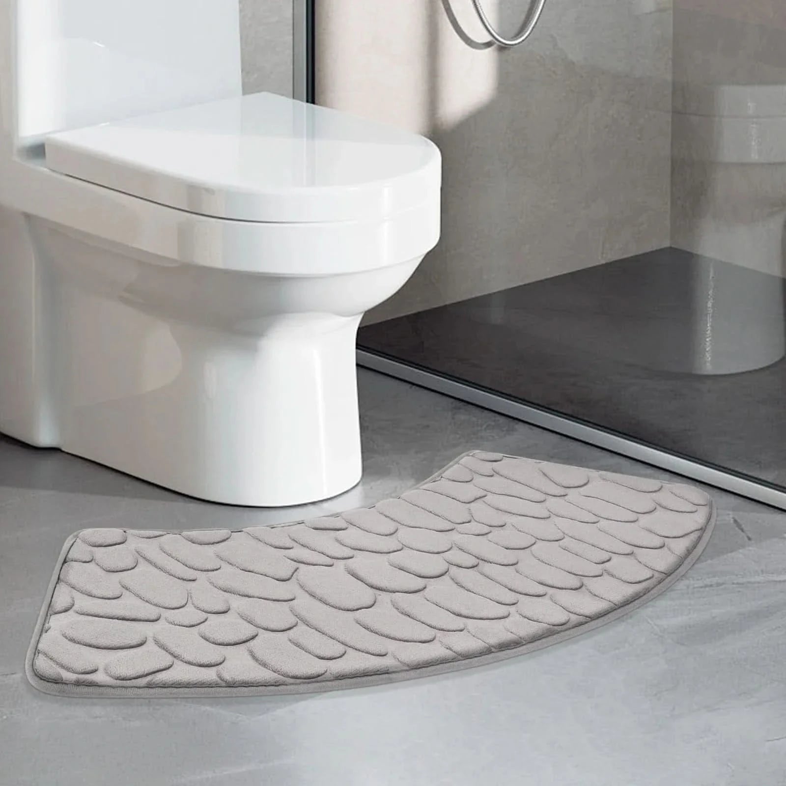 Soft Touch Curved Bath Mat - 40 x 100 cm, Quick-Dry & Non-Slip