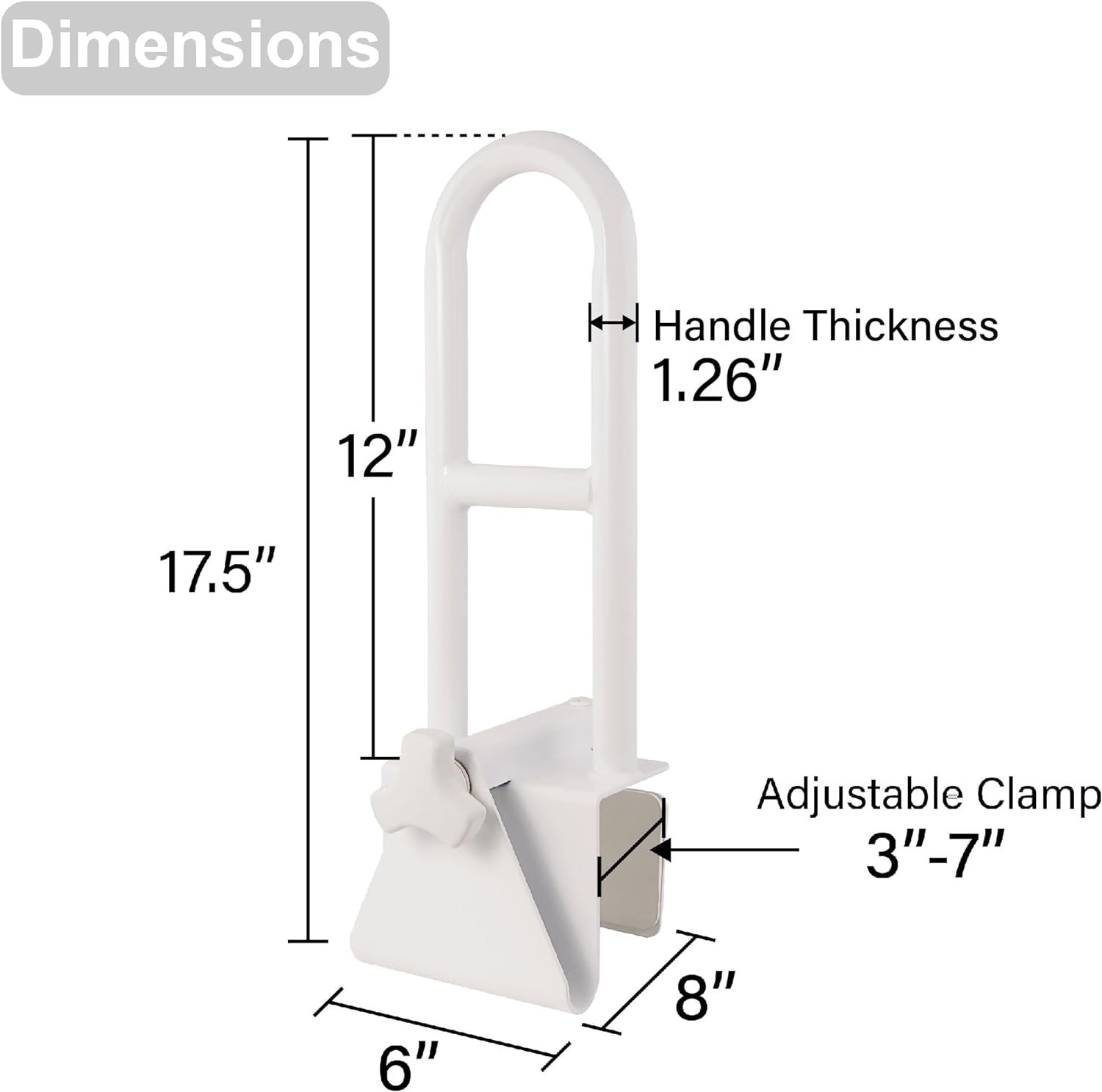 Secure Bathroom Support Handle – No-Drill Grab Bar for Safety