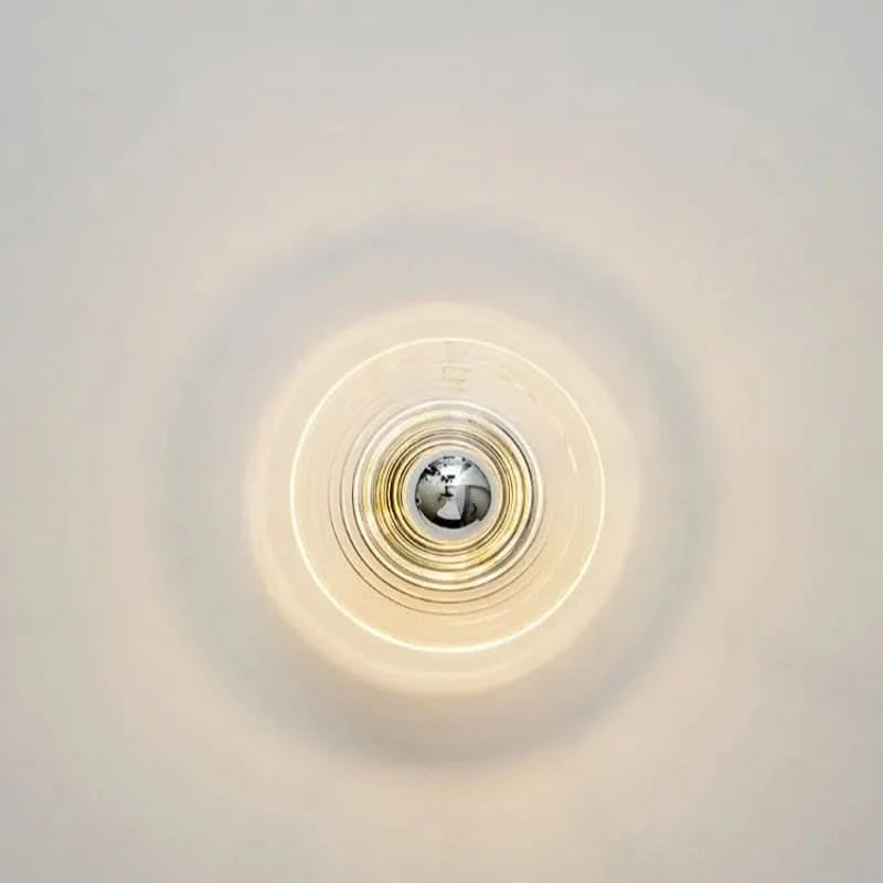 Bauhaus Style Glass Wall Light with Water Ripple Design
