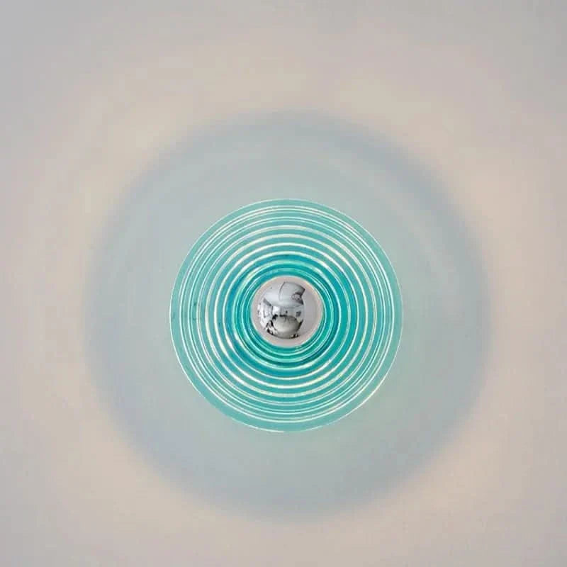 Bauhaus Style Glass Wall Light with Water Ripple Design