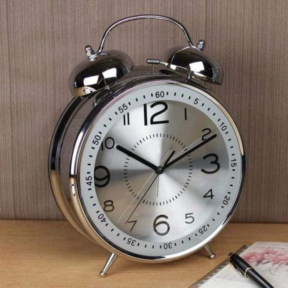 Timeless Oversized Twin Bell Alarm Clock with Vintage Flair