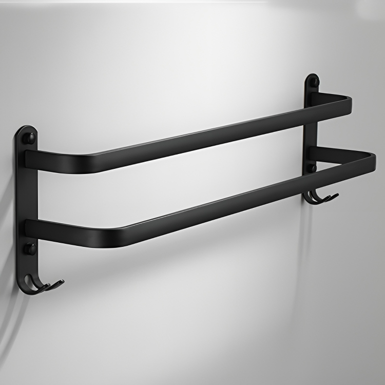 Towel Rack with Hook – Wall-Mounted, No Drill Installation