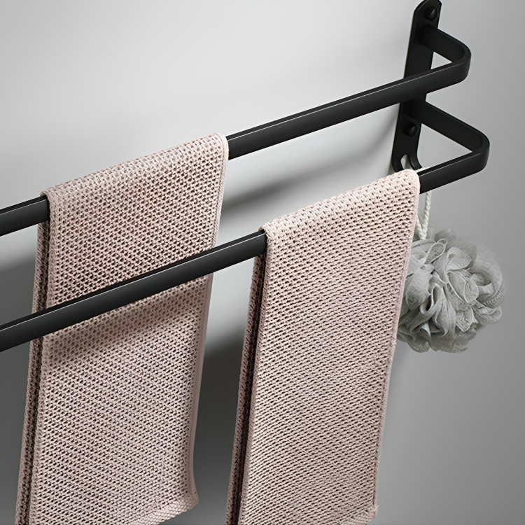 Towel Rack with Hook – Wall-Mounted, No Drill Installation