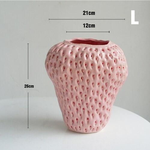 Charming Strawberry Shaped Ceramic Vase for Home Decor