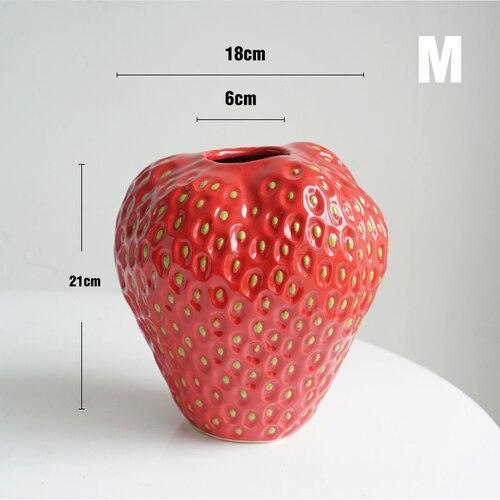 Charming Strawberry Shaped Ceramic Vase for Home Decor