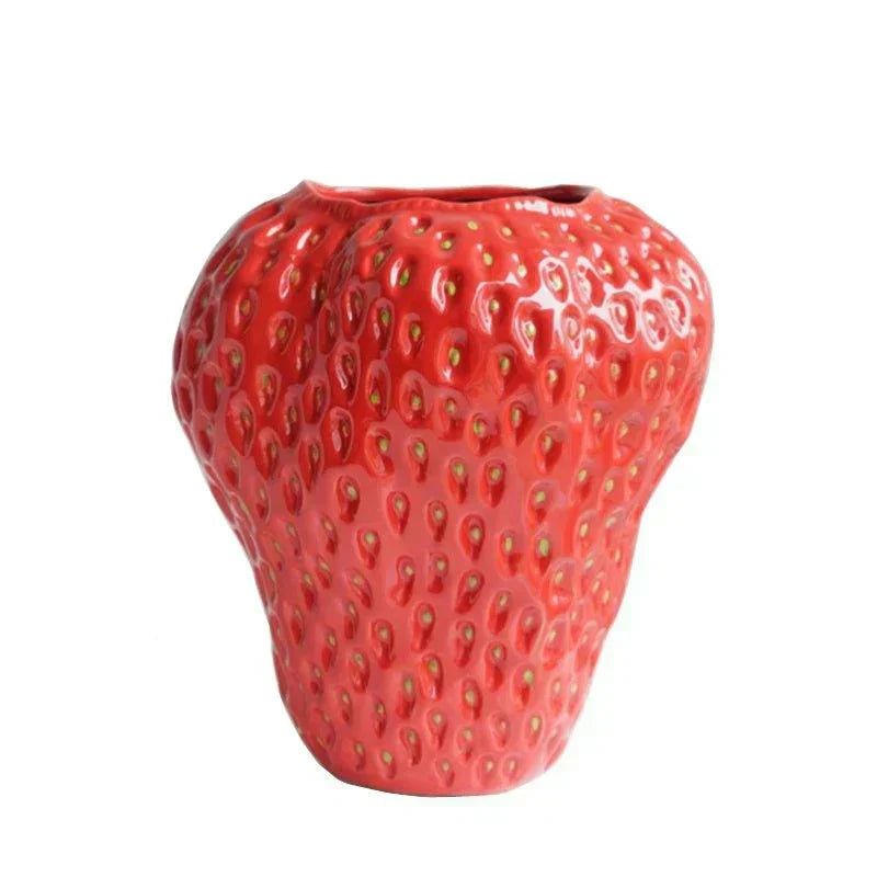 Charming Strawberry Shaped Ceramic Vase for Home Decor