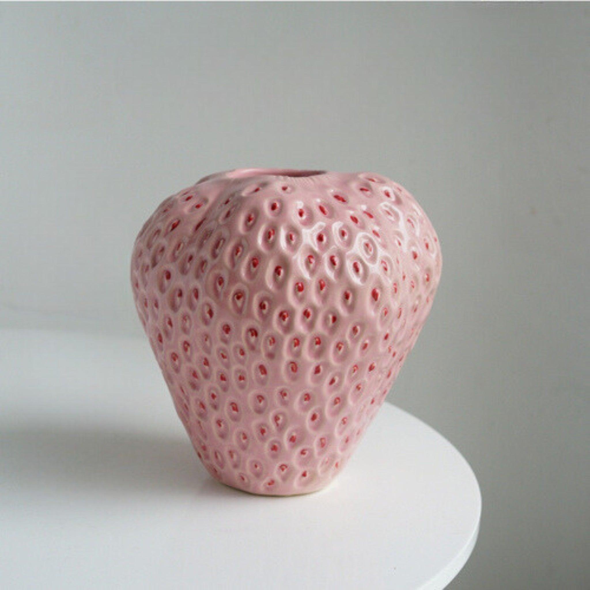 Charming Strawberry Shaped Ceramic Vase for Home Decor
