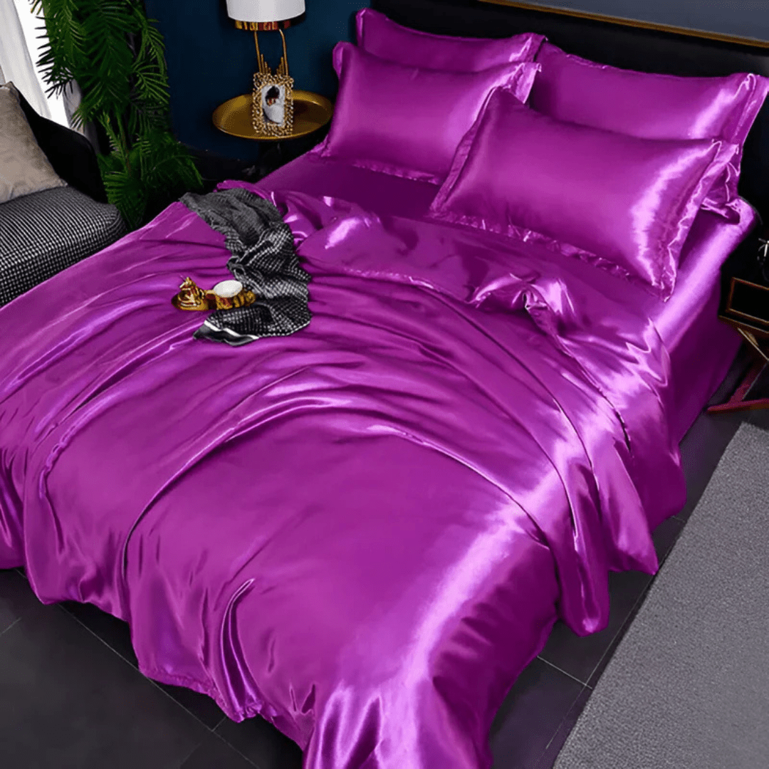 Bedding Set | Satin-Finish Polyester | Duvet Cover + Fitted Sheet + 2 Pillowcases