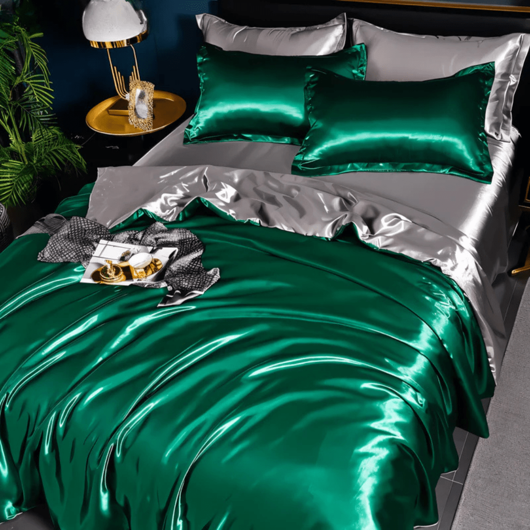 Bedding Set | Satin-Finish Polyester | Duvet Cover + Fitted Sheet + 2 Pillowcases