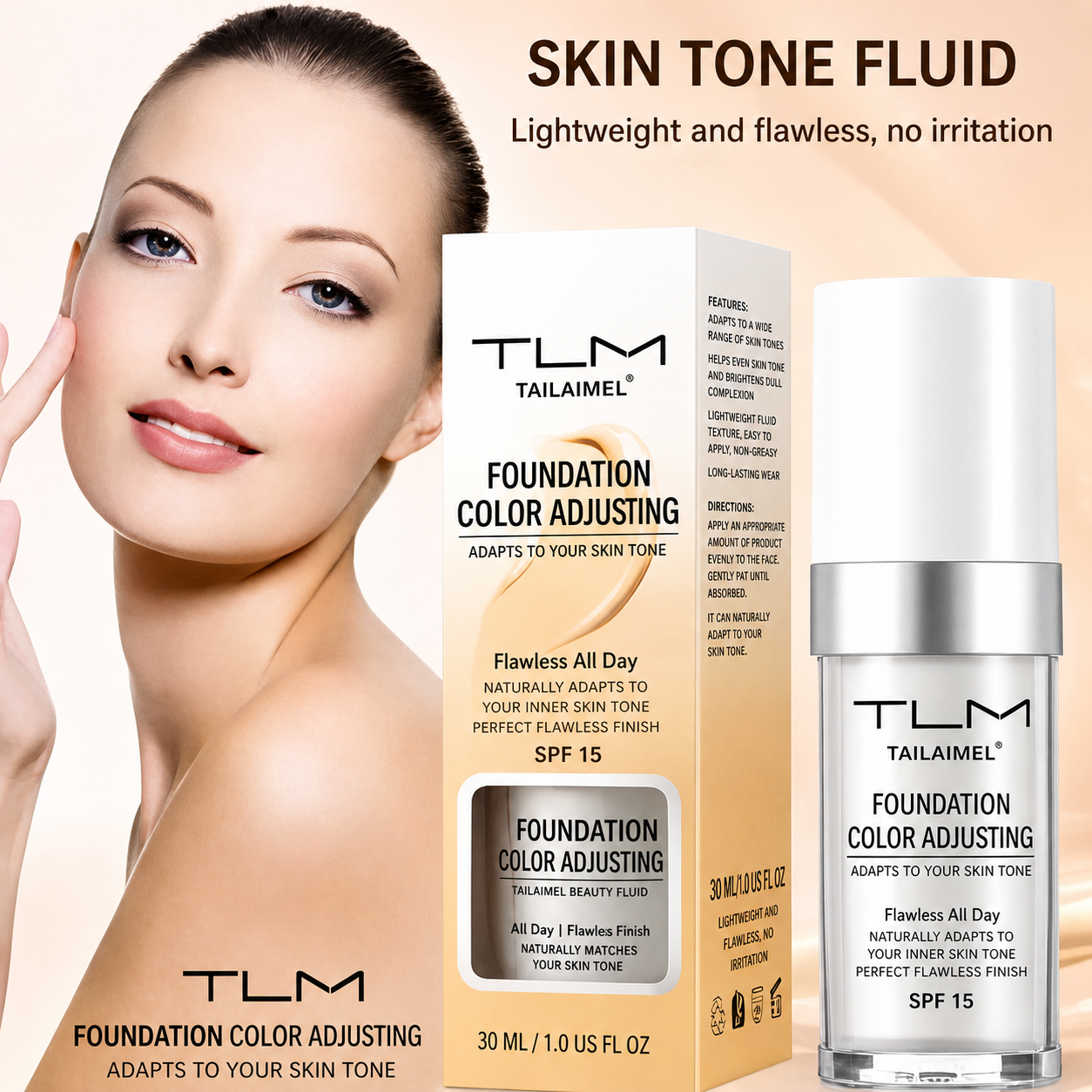 Self-Adjusting Skin Tone Base - Lightweight Finish with Sun Protection