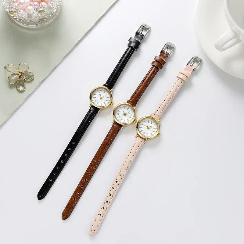 Sophisticated Gold Women's Timepiece with Roman Numerals