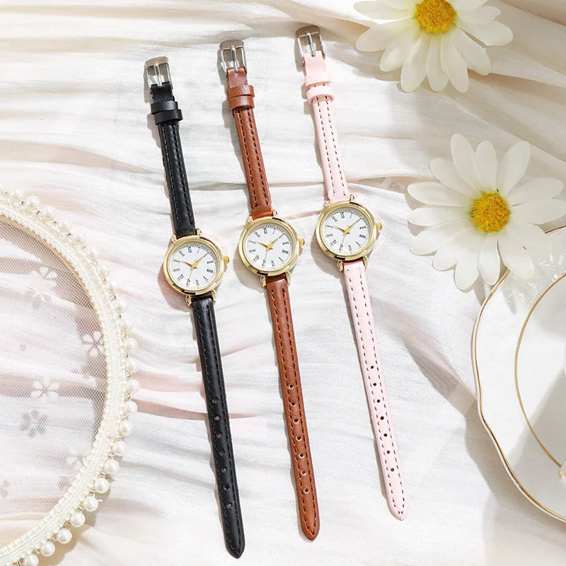 Sophisticated Gold Women's Timepiece with Roman Numerals