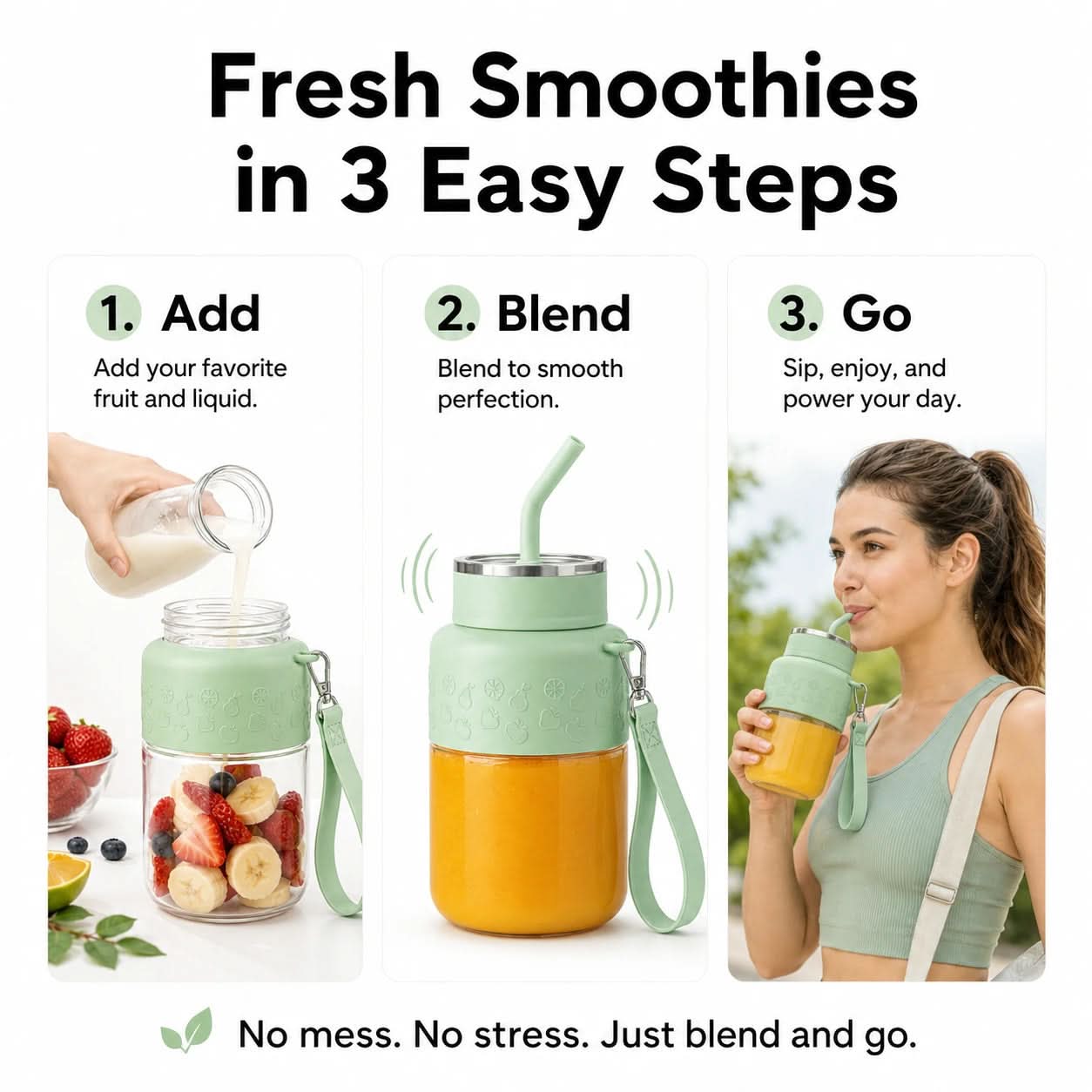 Portable High-Speed Blender for Smoothies – Perfect for Travel