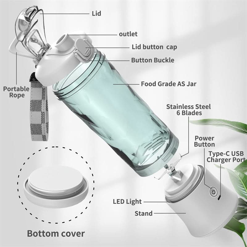 Compact Smoothie Maker with Rechargeable Battery for Fresh Drinks on the Go
