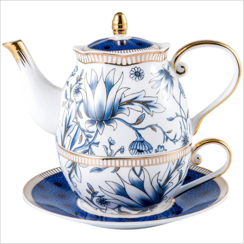 Charming Floral Porcelain Teapot and Cup Set for Tea Lovers