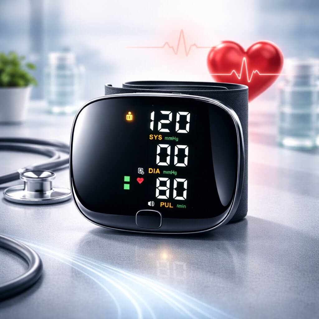 Wrist Blood Pressure Monitor | Touchscreen with Voice Feature | Rechargeable