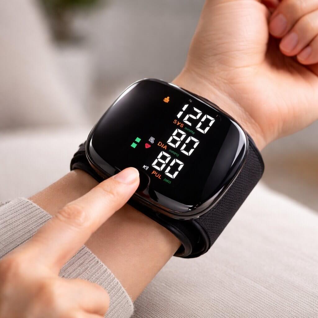 Wrist Blood Pressure Monitor | Touchscreen with Voice Feature | Rechargeable