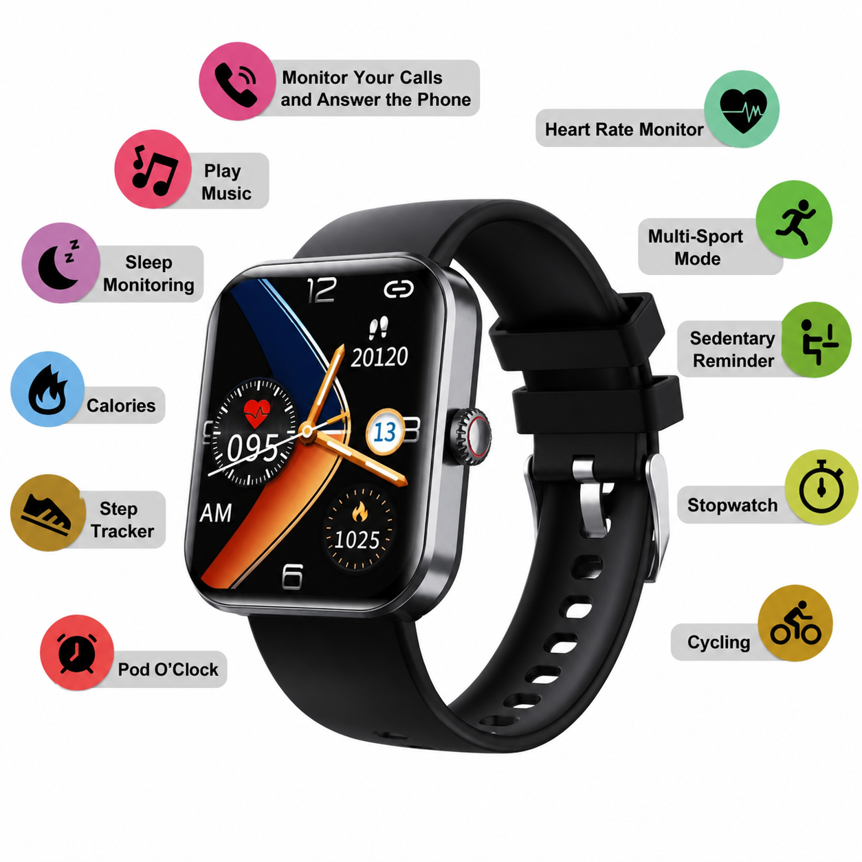 Non-Invasive Glucose Monitor Smartwatch for iOS & Android