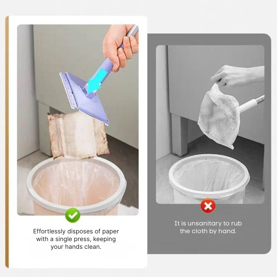 Floor Mop | Flat Mop with 360° Swivel Head | Touchless Pad Change