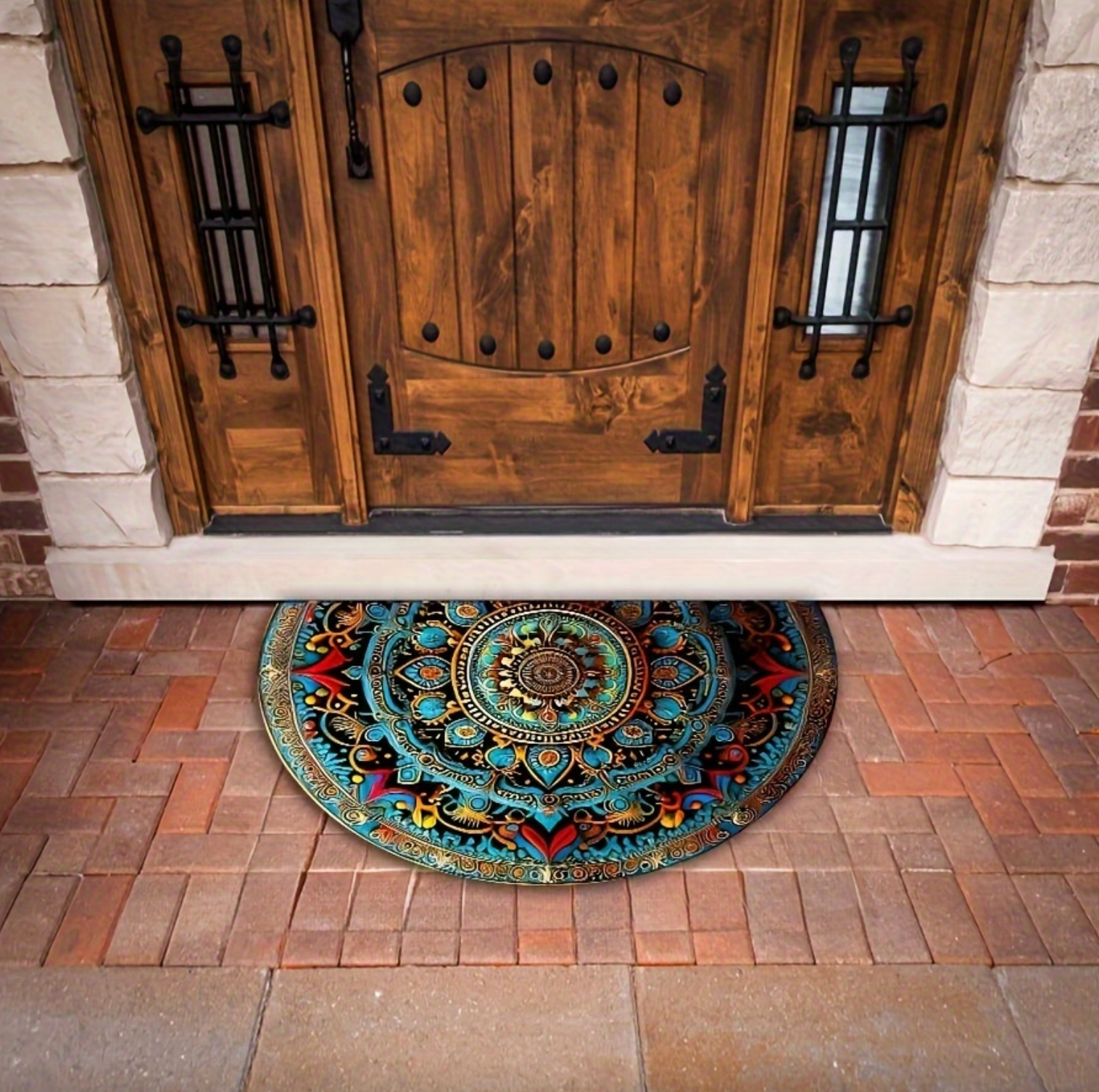 Stylish Semi-Circular Entry Mat with Non-Slip Grip
