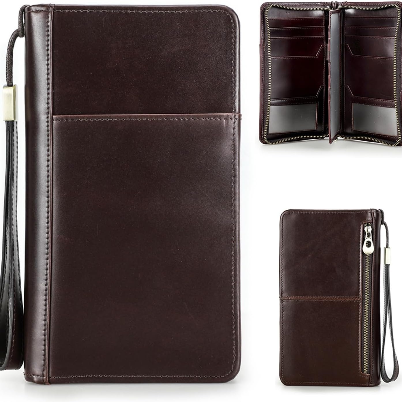 Elegant RFID-Blocking Leather Travel Wallet for Passports