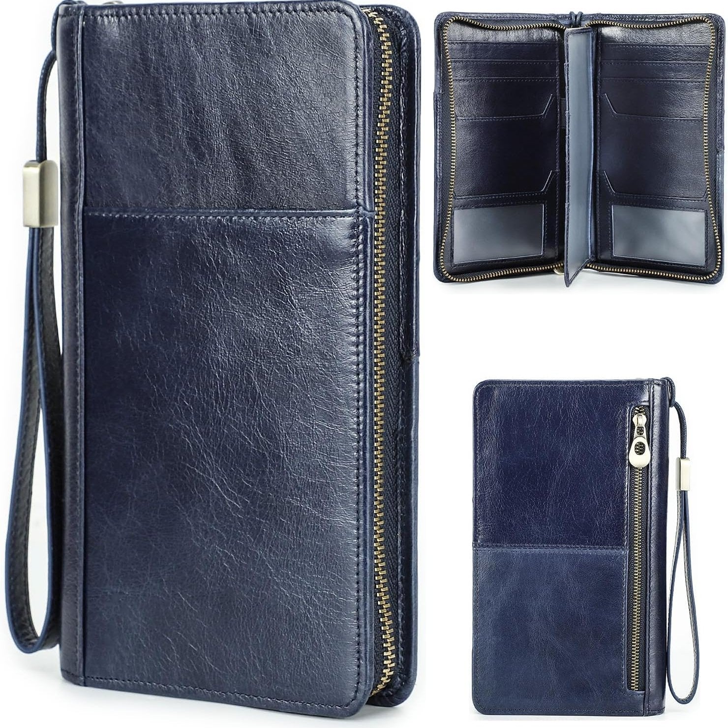 Elegant RFID-Blocking Leather Travel Wallet for Passports