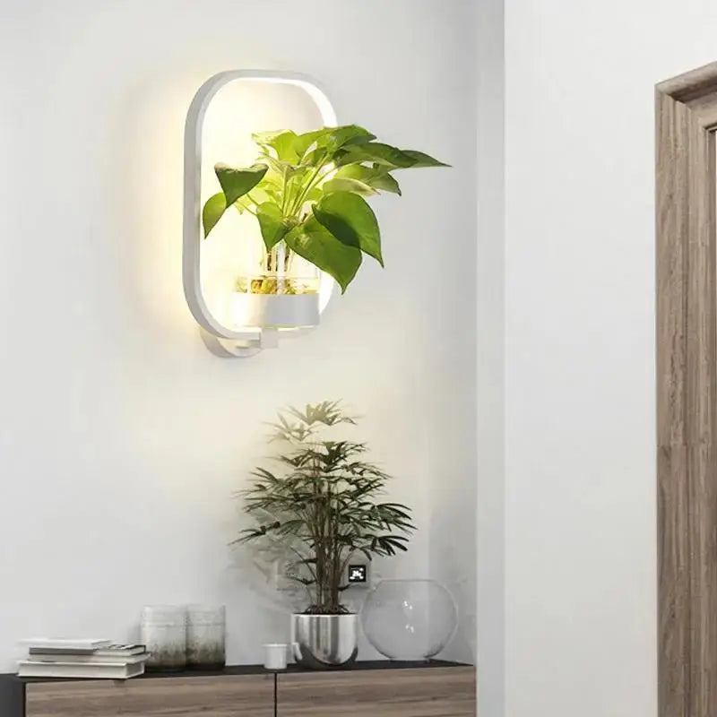 Wall Lamp Featuring Integrated Botanical Design Element