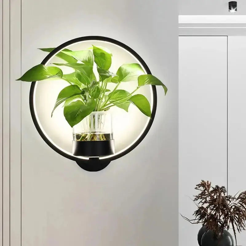 Wall Lamp Featuring Integrated Botanical Design Element