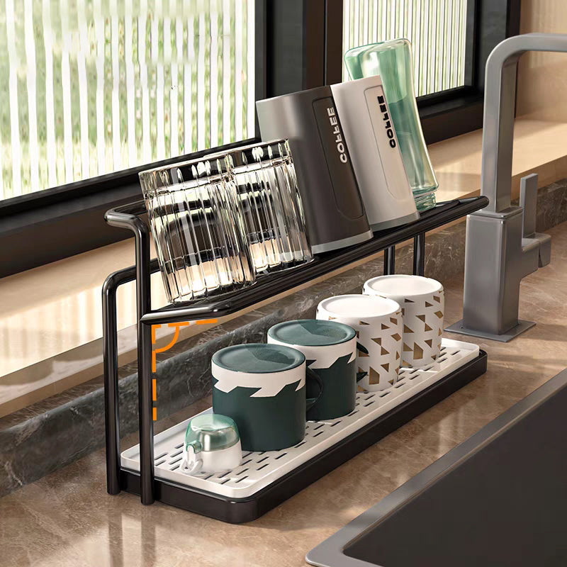 Smart Kitchen Bottle Organizer with Dual Drying Levels