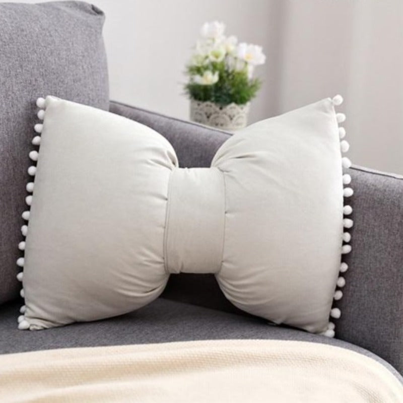 Chic Bow-Style Accent Pillow for Home Décor