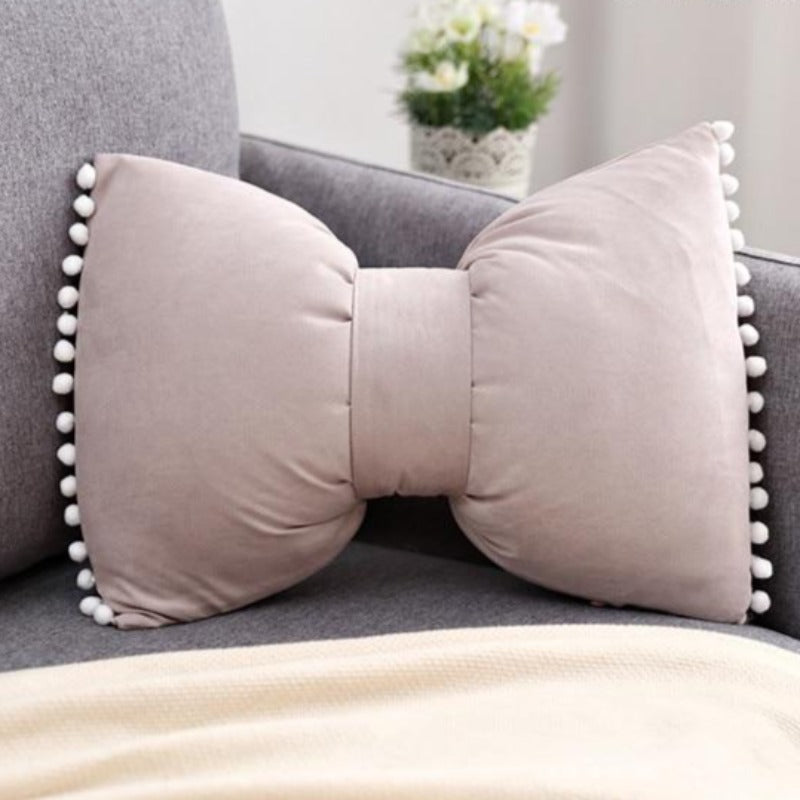 Chic Bow-Style Accent Pillow for Home Décor