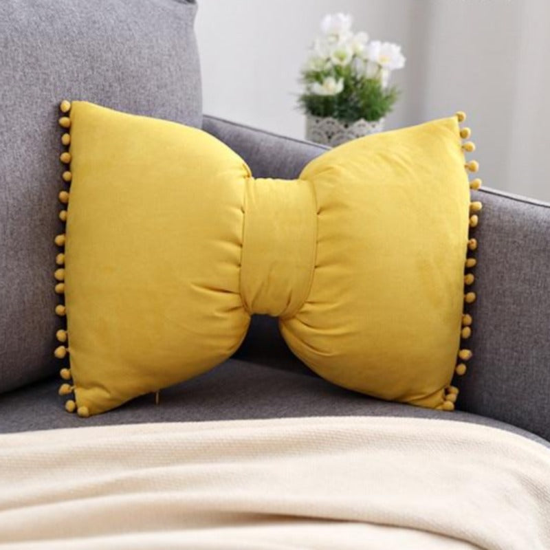 Chic Bow-Style Accent Pillow for Home Décor