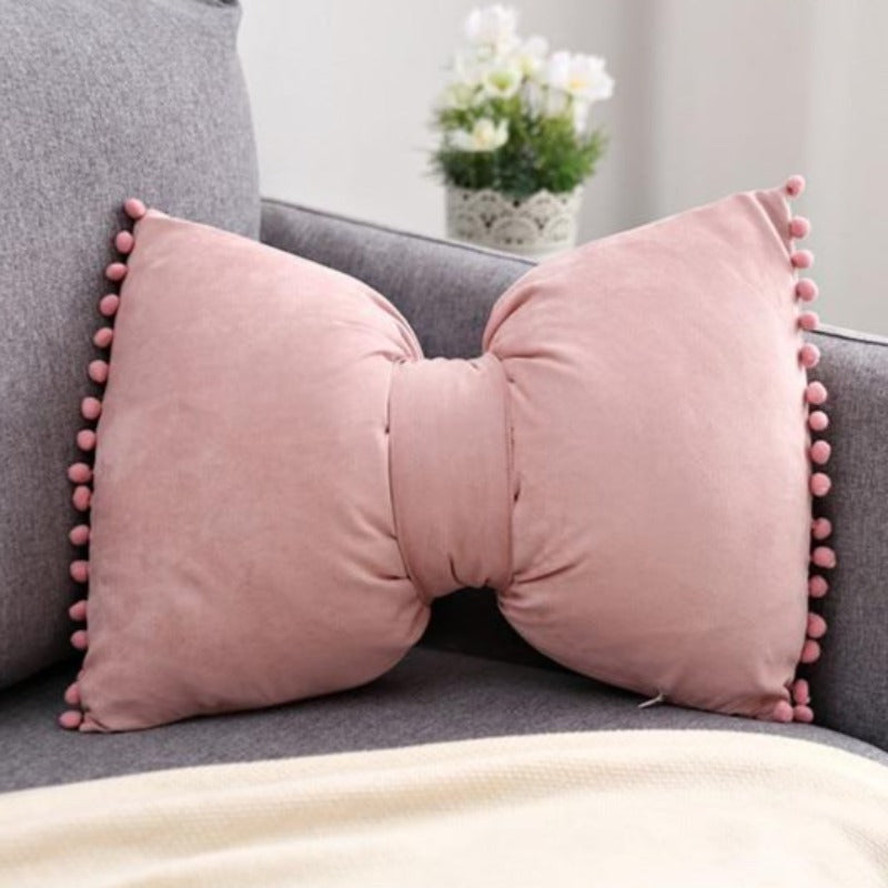 Chic Bow-Style Accent Pillow for Home Décor