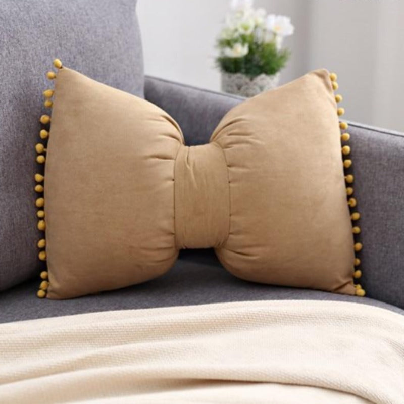 Chic Bow-Style Accent Pillow for Home Décor