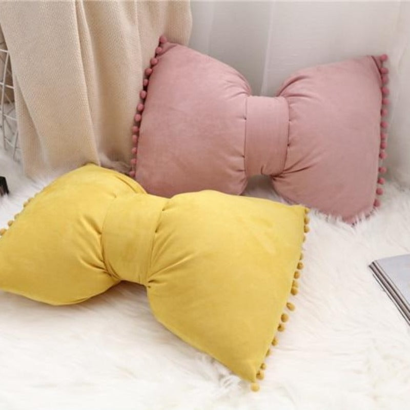 Chic Bow-Style Accent Pillow for Home Décor