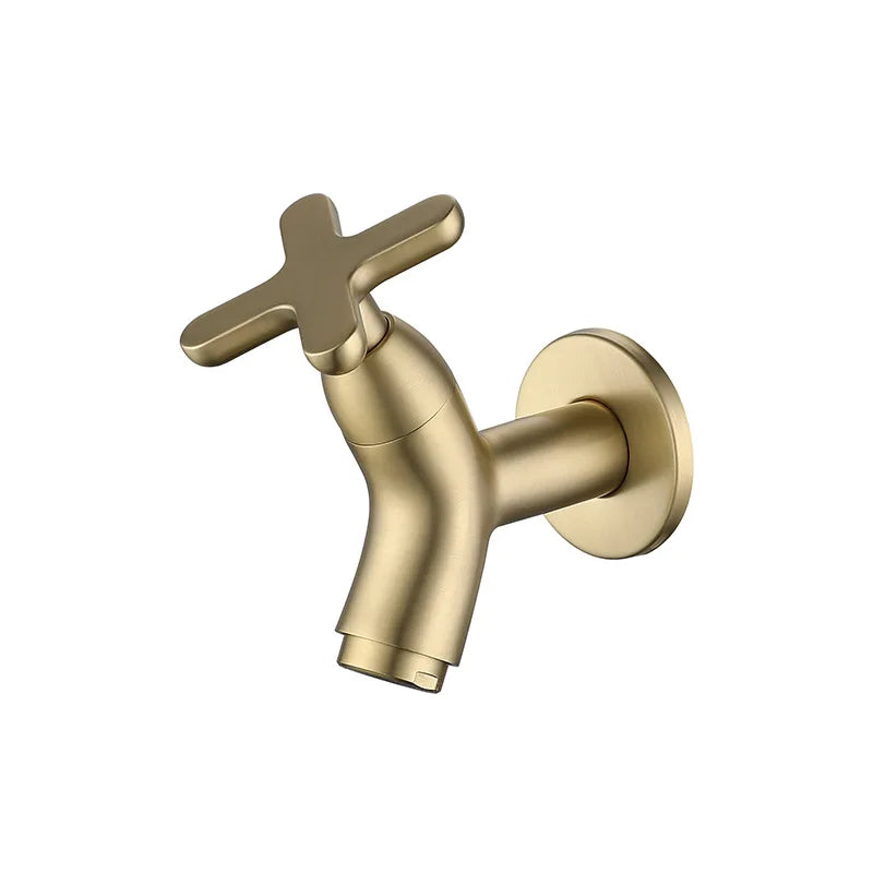 Solid Brass Space-Saving Wall-Mounted Cold Water Faucet
